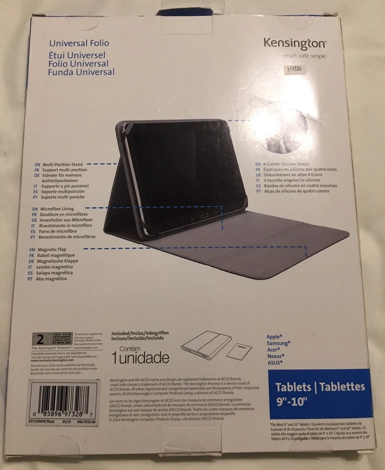 Kensington BLACK Universal Folio For 9"-10" Tablet NIB - Image 3 of 4