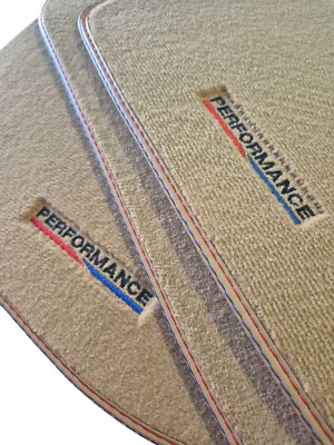 Beige Performance Fußmatten für BMW 3er E90 E91 M3 Bj.2005-2012 Velours