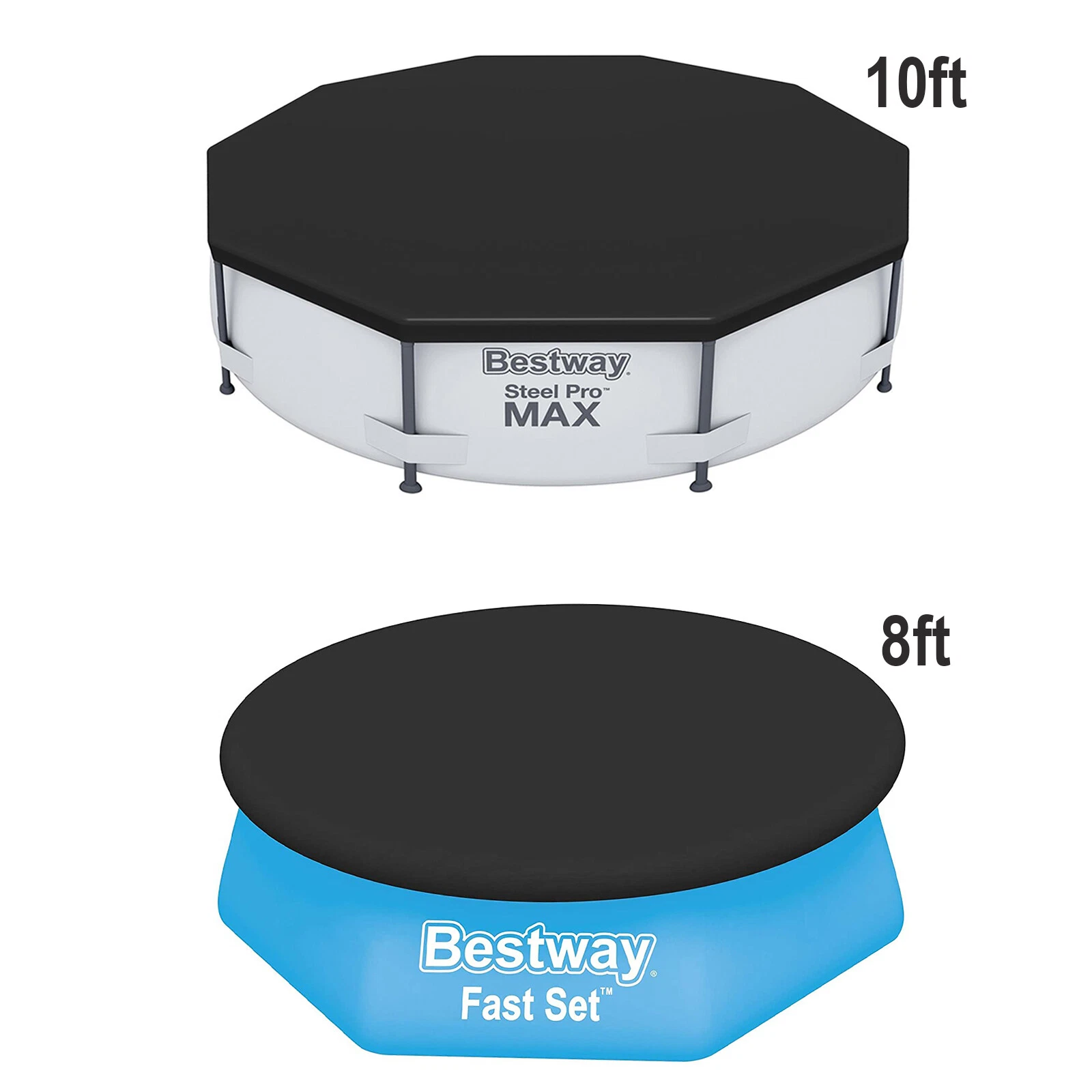 Bestway Range of PVC Round Pool Covers for Fast Set, Steel Pro Max Pool