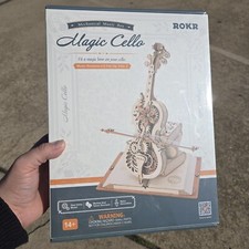 ROKR Magic Cello Mechanical Music Box 3D Wooden Puzzle Model Kit Stem Project