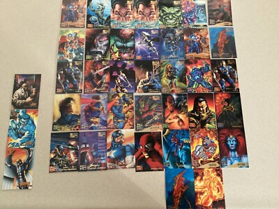 1995 Marvel Masterpieces E-Motion (28), Canvas (3), base (9) card lot
