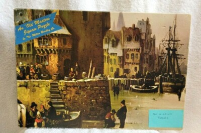 VTG 1963 OLD MASTERS Jigsaw Puzzle MILTON BRADLEY Ludwig Hermann BAVARIAN WINTER