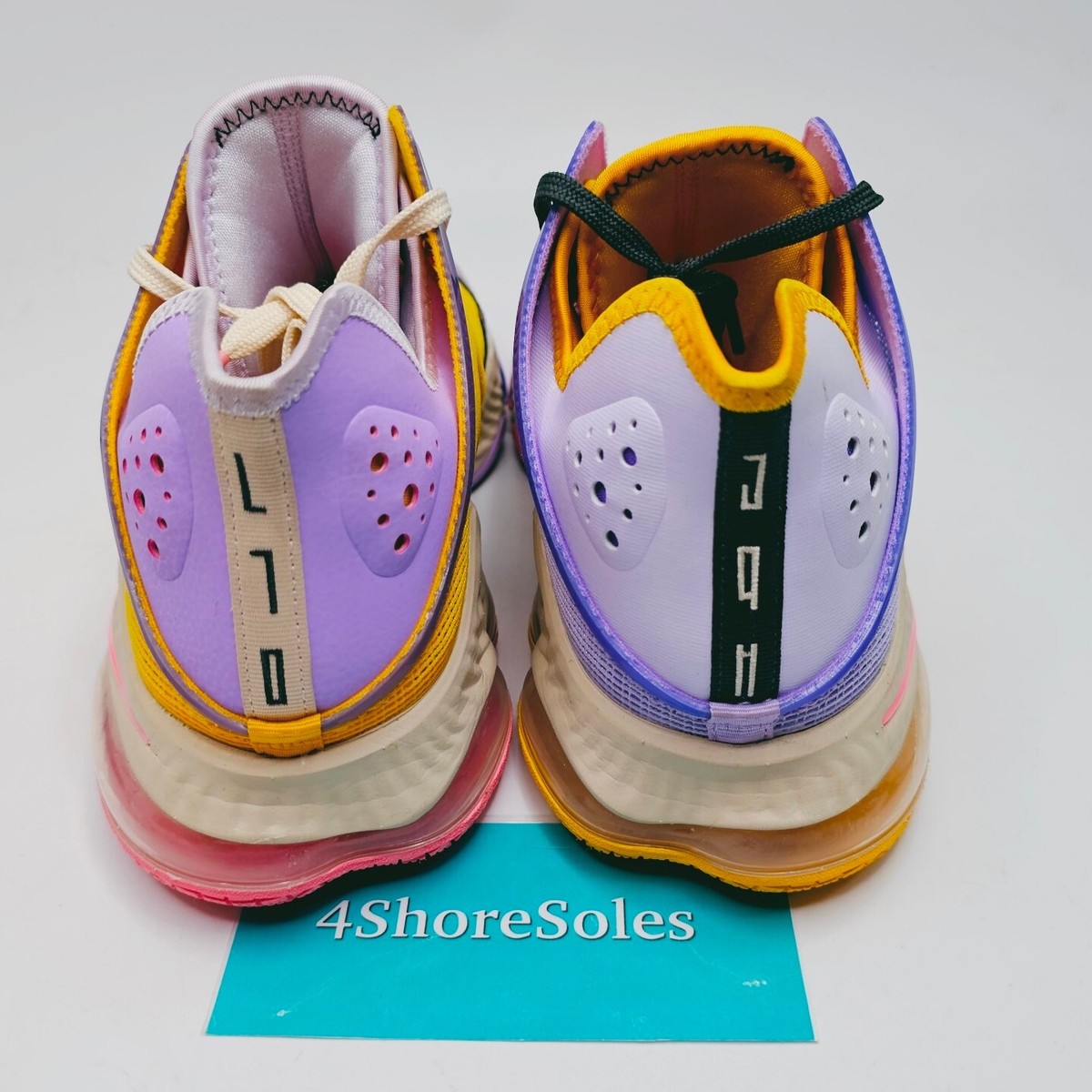 【美品】NIKE Lebron 19 Low LA Yellow/Purple Nike LeBron James XIX 19 Low Lakers Mismatch Pink Glaze