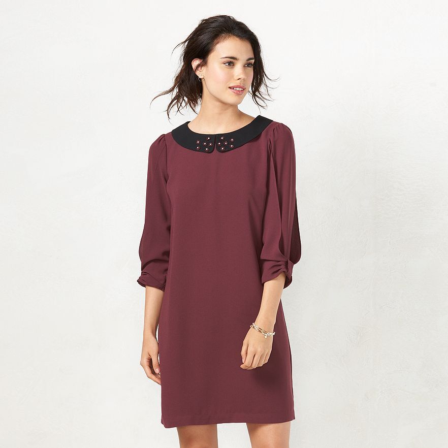 burgundy peter pan collar dress Hope and Henry Organic Peter Pan Collar Party Dress – Oxblood City Pla –  Momma Bear Boutique