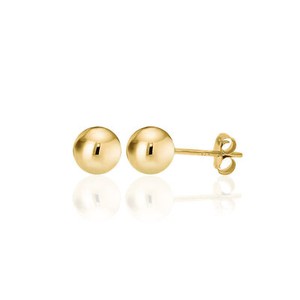 Authentic 14k Gold Plated Sterling Silver Ball Bead Stud Earrings
