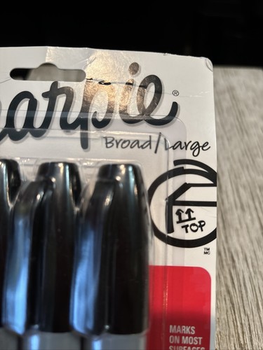Sharpie Permanentmarker mit Keilspitze schwarze Tinte 4 Stück Packung mit 1 - Bild 3 von 4