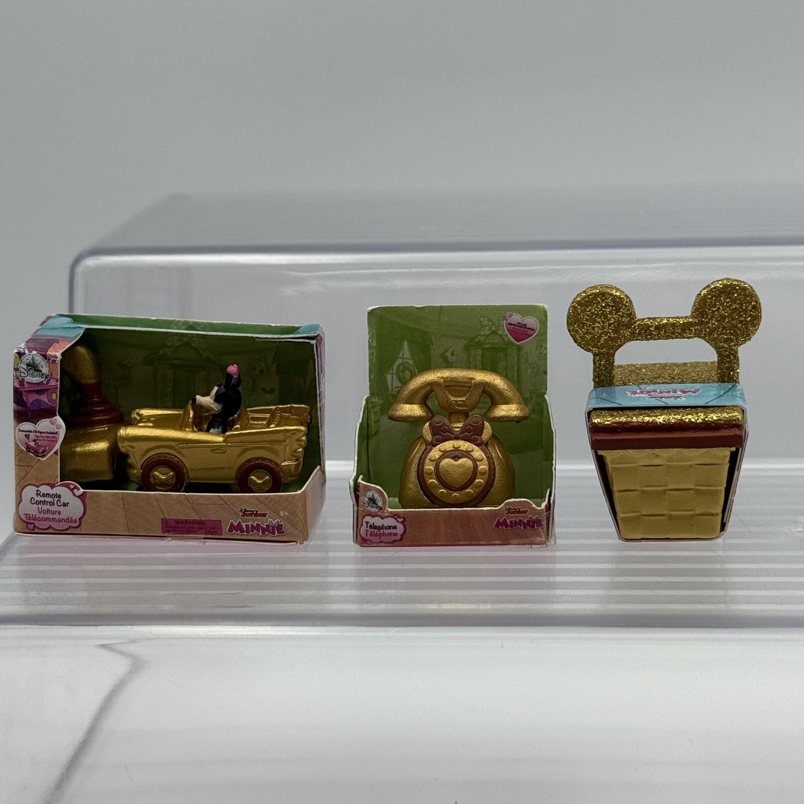 Zuru Mini Brands Series 2 Disney Minnie Mouse Gold Car Basket Phone Dolls