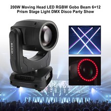 200W Moving Head LED RGBW Gobo Beam 6 12 Prism Stage Light DMX Disco Party U