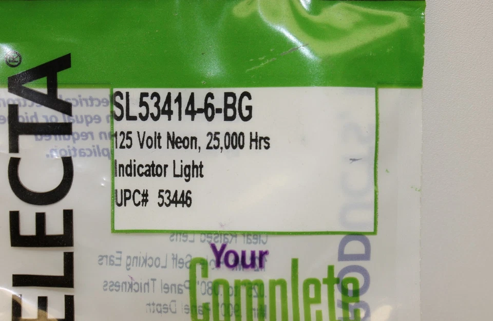 Selecta Products SL53414-6-BG 125 Volt Neon Indicator Light **Factory Sealed** - Image 2 of 4