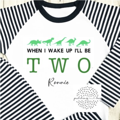 Wenn ich aufwache werde ich eins, zwei drei, vier fünf Dinosaurier Pyjama Geburtstag Pyjama