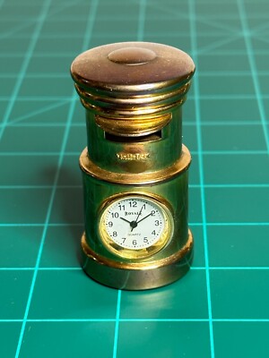 Mailbox Clock Vintage Miniature Round Brass Royale Mailbox Clock with Quartz Movement ...