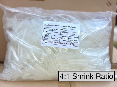 Union Polymer - Clear Heat Shrink Tubing- Adhesive lined - 2''L
