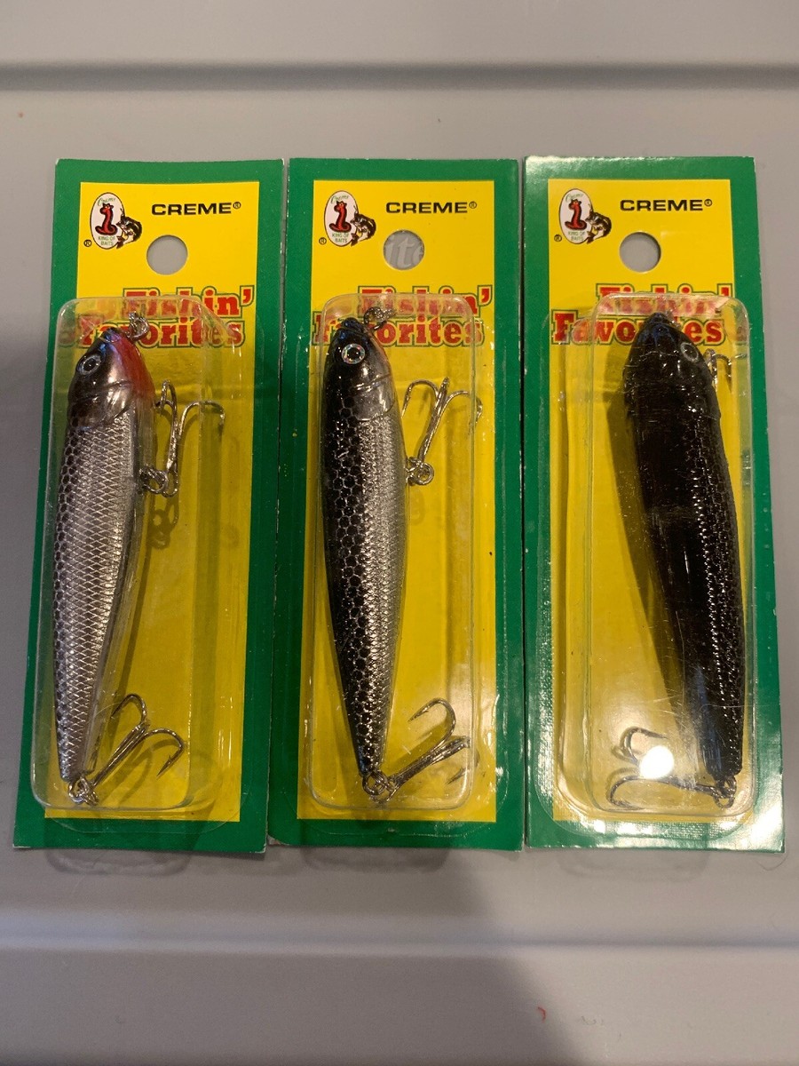 3 pack) Crème 3 Spoiler Shad Swim Bait Lure, Black Back
