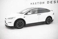 Seitenschweller Ansatz V2 FüR Tesla Model X Mk1 Facelift Schwarz Glanz