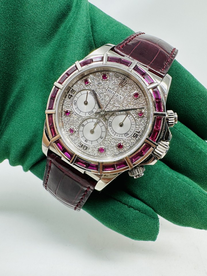 Rolex Daytona 16589 Zenith Ruby Bezel & Pave Diamond Dial Limited 1 of ...