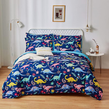 Dinosaur Kids Comforter Sets for Boys Girls, Full/Queen Size 5 Pieces Bed in a B