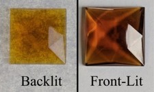 25mm 1" German Square Faceted Jewel - MEDIUM AMBER