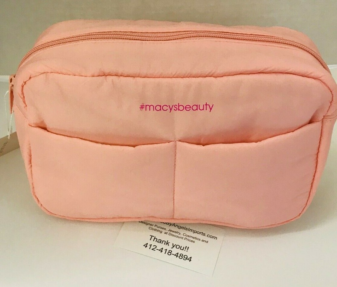 Pink Travel Cosmetic Bag Makeup Super Soft Quilt Zip Around Designer