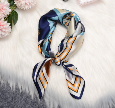 100% Silk Mulberry 53X53cm Small Scarf For Women Neckerchief Wrap Gunma Print