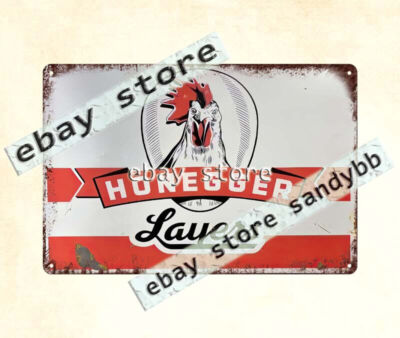 Honegger layers Eggs poultry farm Chicken Hen Chicks metal tin sign garage