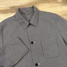 Paul Smith Chore Jacket Mens XL Minimalist 100% Wool Micro Check Brown Black