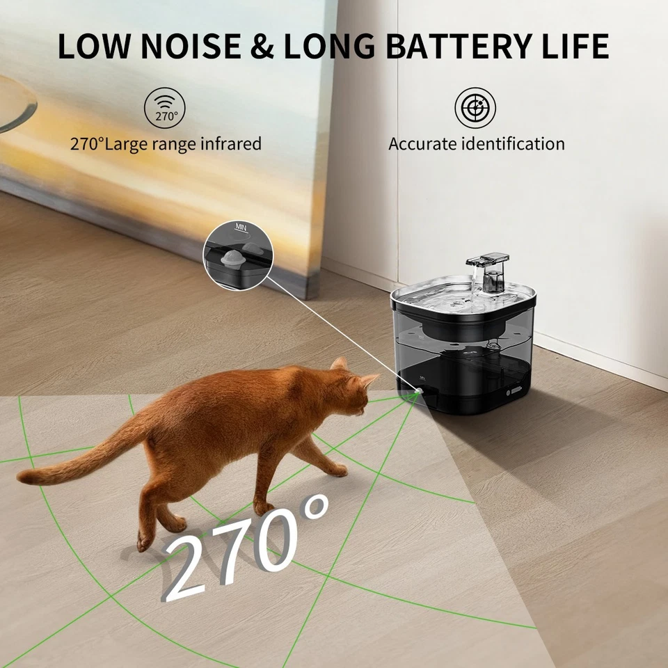 Cordless Cat Water Fountain, Automatic Stainless Steel Pet Fountain for Drinking - Image 3 of 4