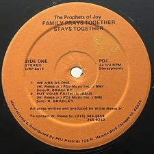 Funk / Soul The Prophets Of Joy - Family Prays Together Stays Together POJ Recor
