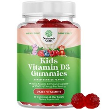 Vitamin D3 Gummies for Kids - Bone Development Immune 60 Count Pack of 1