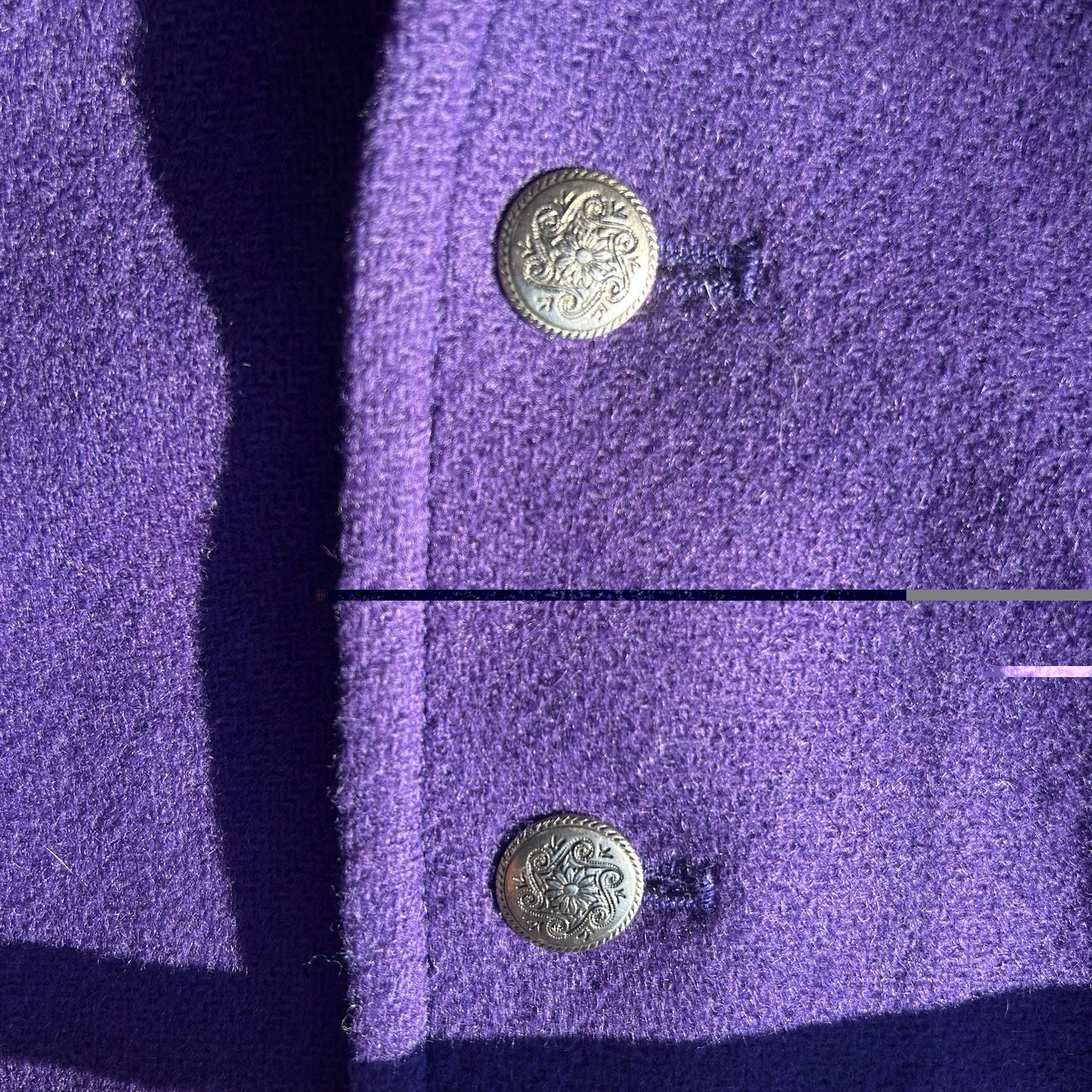 Pendleton Wool Cropped Jacket 8 Purple Blazer Sil… - image 4