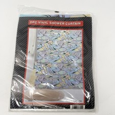 Vintage Catch Watch Tropical Fish Pastel Vinyl Shower Curtain - New Old Stock