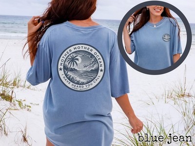 Mother Ocean Lyrics Comfort Colors Unisex Graphic Tee Unisex Beach T-shirt (1