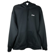 Fila Men's XL Black Performance Hoodie, Drawstring Pullover Sweatshirt w Pouch