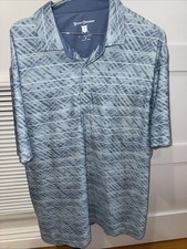 Hickey Freeman Men's Performance S/S Golf Polo Shirt Blue Geometric   XL