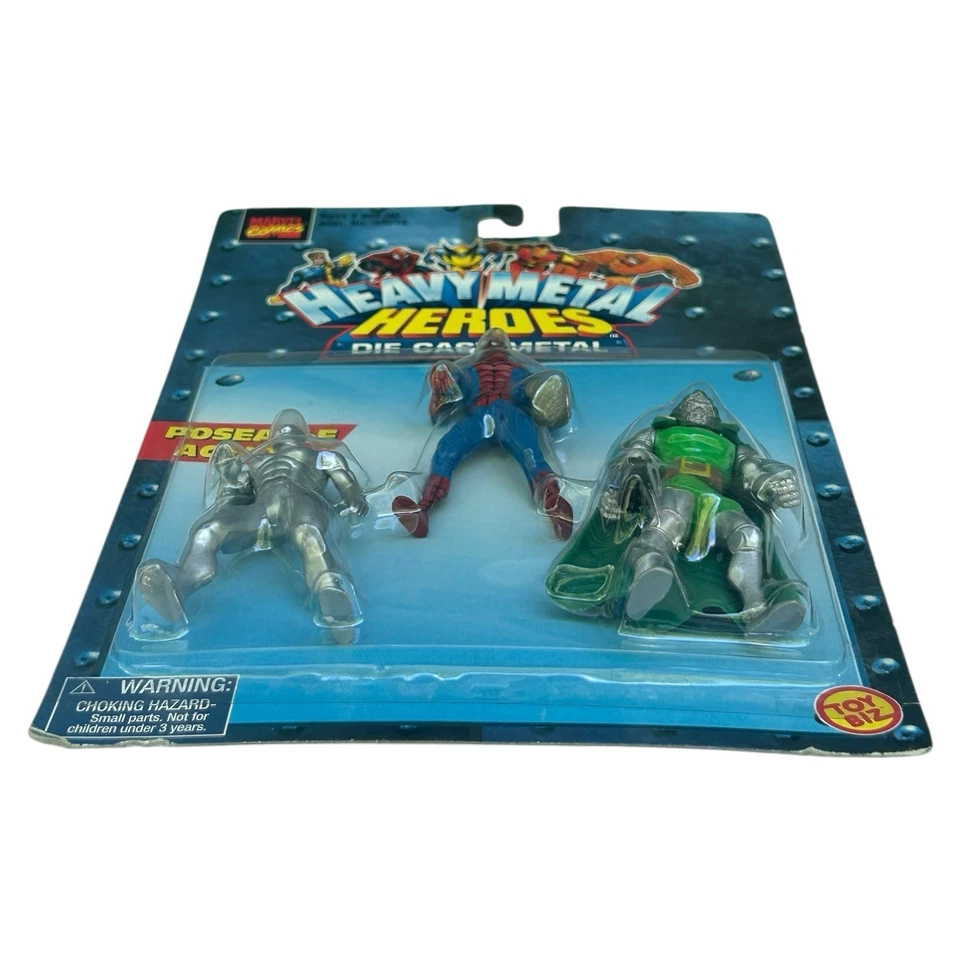 Figuras de héroes de heavy metal de Marvel Die Cast Spiderman Silver Surfer Doctor Doom Foto 3 de 4