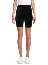 No Boundaries Juniors Velour Embroidered Bike Shorts Black, Medium, M, 7-9