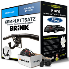 Für FORD Mondeo Turnier V CF Anhängerkupplung abnehmbar +eSatz 13pol uni 14- AHK