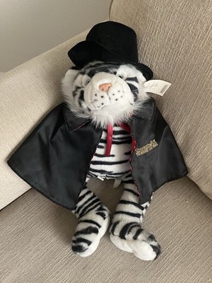 Siegfried & Roy Vegas-Mirage Magician White Tiger 20'' Plush w Cape Wand Tophat