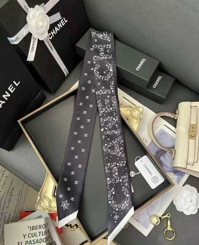 Chanel Classic Silk Camellia Women's Decorative Headband/Scarf 6*120cm