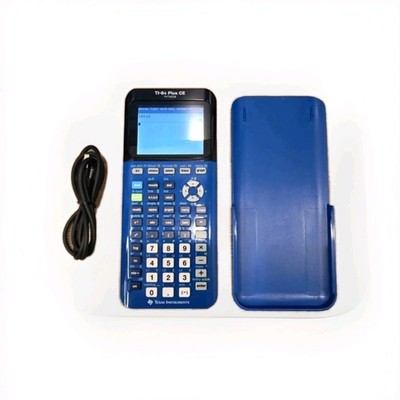 Texas Instruments TI-84 Plus CE Python Calculator Blue WORKS w/ Cover & USB Cord