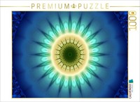 Calvendo Puzzle Blue Light Mandala | 1000 Pieces, Finished Size 25.2 × 18.9 In (