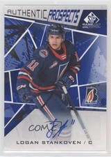 2021-22 Upper Deck SP Game Used CHL Edition Blue Logan Stankoven #33 Auto 13j9