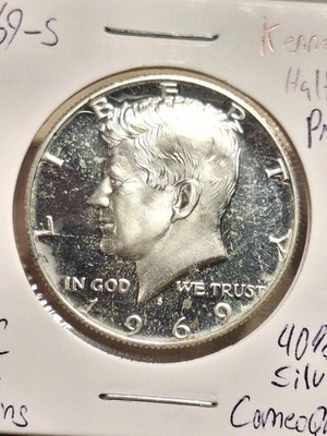 1969-S Kennedy Half Dollar Cameo Quality Proof UNC Some Spotting