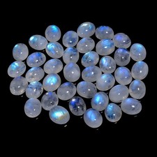 Natural Rainbow Moonstone Oval Cabochon Gemstone Lot 20 Ct. 11X9X5 mm EEL-6