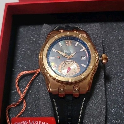 Elini Barokas Rose Gold Stainless Steel Quartz MOP Dial Rubber Strap  Watch