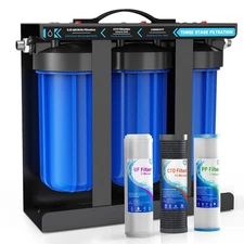RV Water Filter System, 0.01 Micron RV Water Filtration System, 5-Stage PP+CTO+U