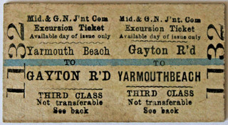 MID & GREAT NORTHERN JT. COMMITTEE Excursion. YARMOUTH BEACH to GAYTON ROAD
