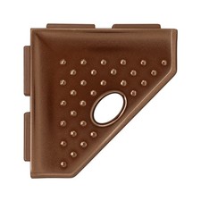 Questech 5" Corner Shower Footrest, New Construction, Geo Lugged, Copper Finish