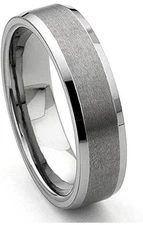 8MM High Polish/Matte Finish Men's Tungsten Ring Wedding Band Sizes 8