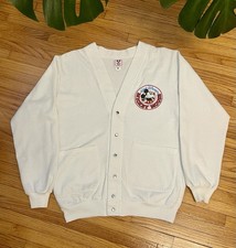 Vintage 90s Medium Walt Disney Mickey Mouse  Co Cardigan Sweatshirt USA