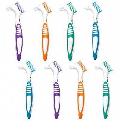 8 Pcs Denture Brush Set for False Teeth, Denture Toothbrushes with Double Sid...